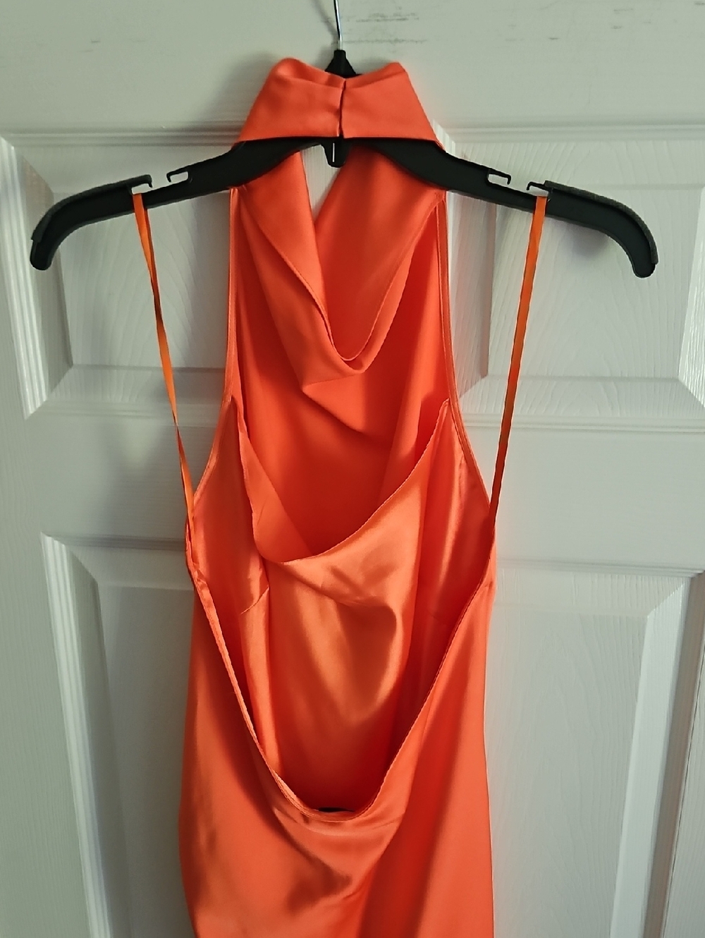 NWT Gianni Bini Peyton Satin Mini Sheath Dress: Color- Mandarin: Size- 6 - Picture 8 of 12